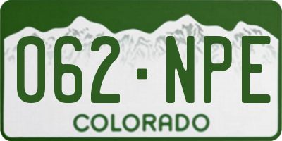CO license plate 062NPE