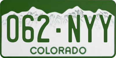 CO license plate 062NYY