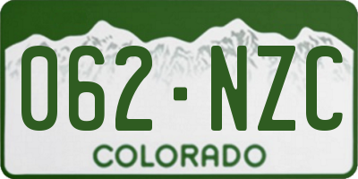 CO license plate 062NZC