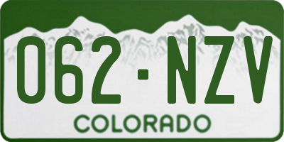 CO license plate 062NZV