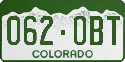 CO license plate 062OBT