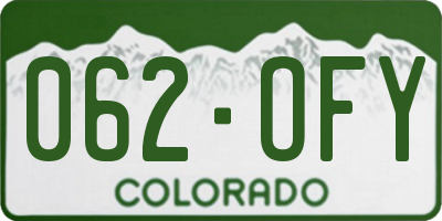 CO license plate 062OFY