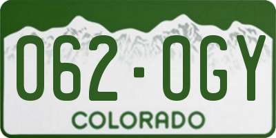 CO license plate 062OGY