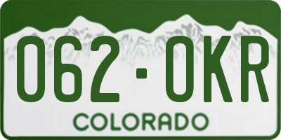 CO license plate 062OKR