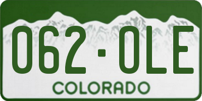 CO license plate 062OLE