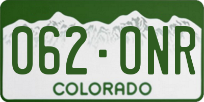 CO license plate 062ONR