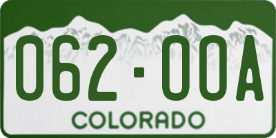 CO license plate 062OOA