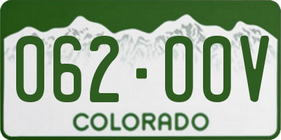 CO license plate 062OOV
