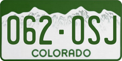 CO license plate 062OSJ