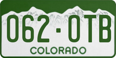 CO license plate 062OTB