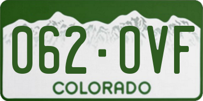CO license plate 062OVF