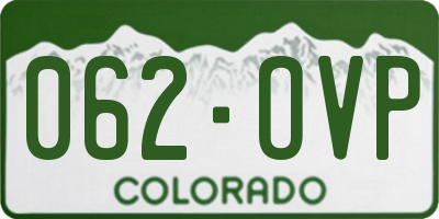 CO license plate 062OVP