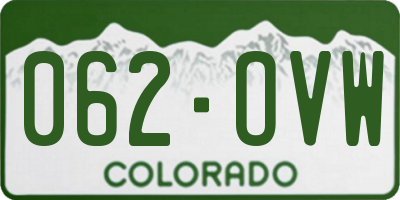 CO license plate 062OVW