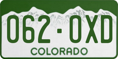 CO license plate 062OXD
