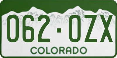 CO license plate 062OZX