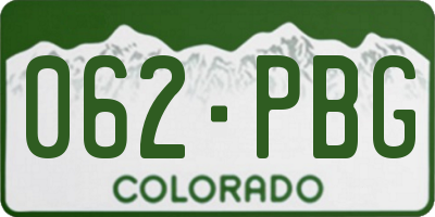 CO license plate 062PBG