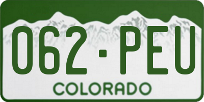 CO license plate 062PEU