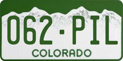 CO license plate 062PIL