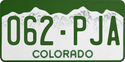 CO license plate 062PJA