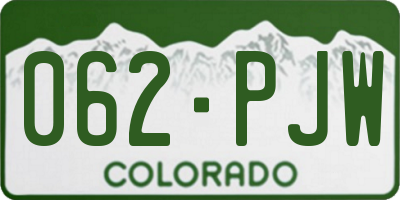 CO license plate 062PJW