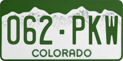 CO license plate 062PKW