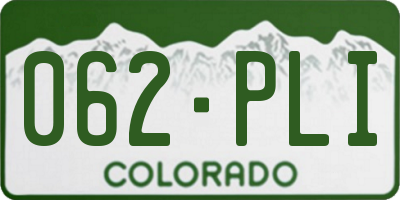 CO license plate 062PLI