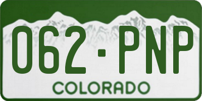 CO license plate 062PNP
