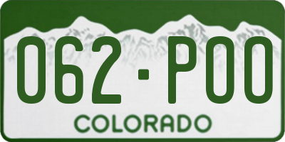 CO license plate 062POO