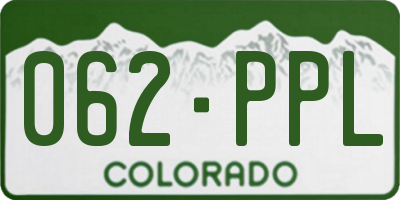 CO license plate 062PPL
