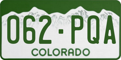CO license plate 062PQA