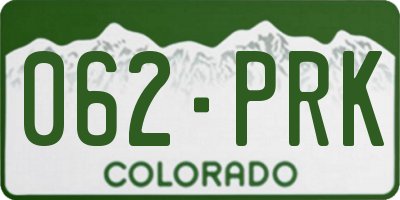 CO license plate 062PRK