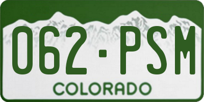 CO license plate 062PSM