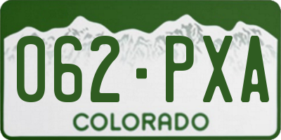 CO license plate 062PXA