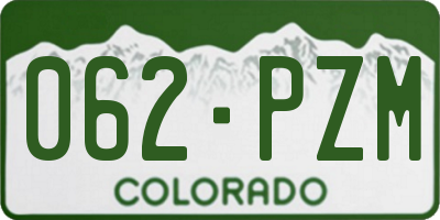 CO license plate 062PZM