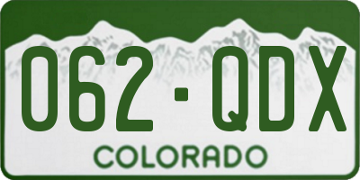 CO license plate 062QDX