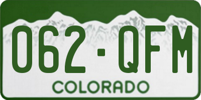 CO license plate 062QFM