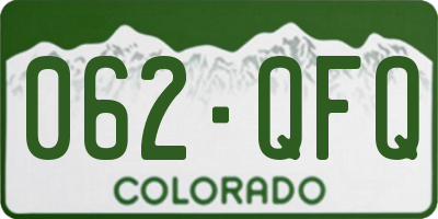 CO license plate 062QFQ