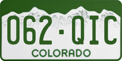 CO license plate 062QIC