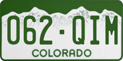 CO license plate 062QIM