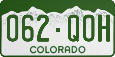 CO license plate 062QOH