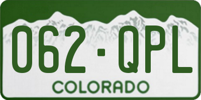 CO license plate 062QPL