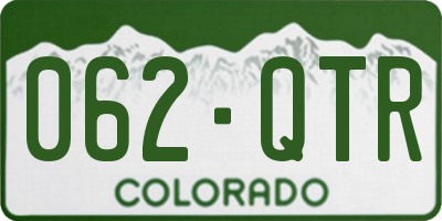 CO license plate 062QTR