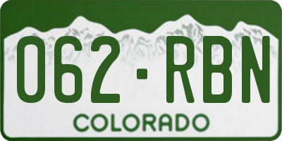 CO license plate 062RBN