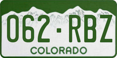 CO license plate 062RBZ