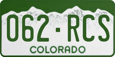 CO license plate 062RCS