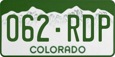 CO license plate 062RDP