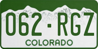 CO license plate 062RGZ