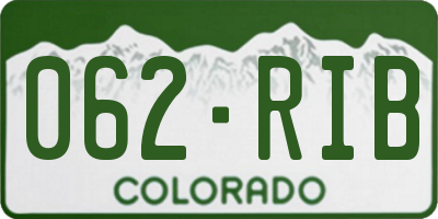 CO license plate 062RIB