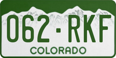 CO license plate 062RKF