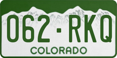CO license plate 062RKQ